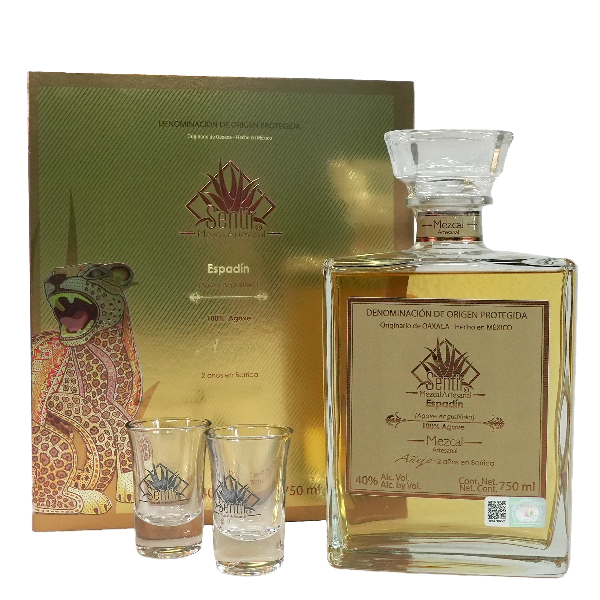 34236 sentir espadin anejo-2 bicchieri gift box